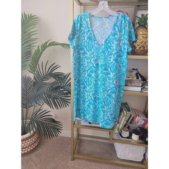 Lilly Pulitzer Etta V Neck Dress - Women's Size Large - Picture 3 of 10